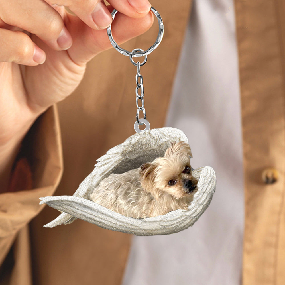 Yorkshire Terrier Sleeping Angel Acrylic Keychaine Dog Sleeping keychain