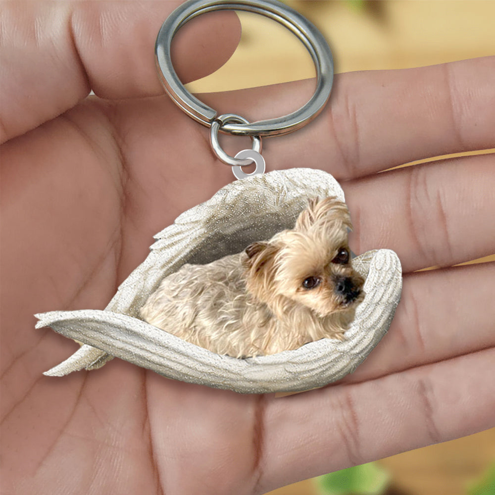 Yorkshire Terrier Sleeping Angel Acrylic Keychaine Dog Sleeping keychain