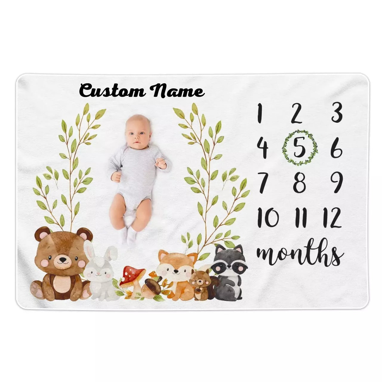 Personalized Baby Milestone Blanket Comfort Unique Baby Kids Blanket Newborn Gift Fullmonth Baby Gift