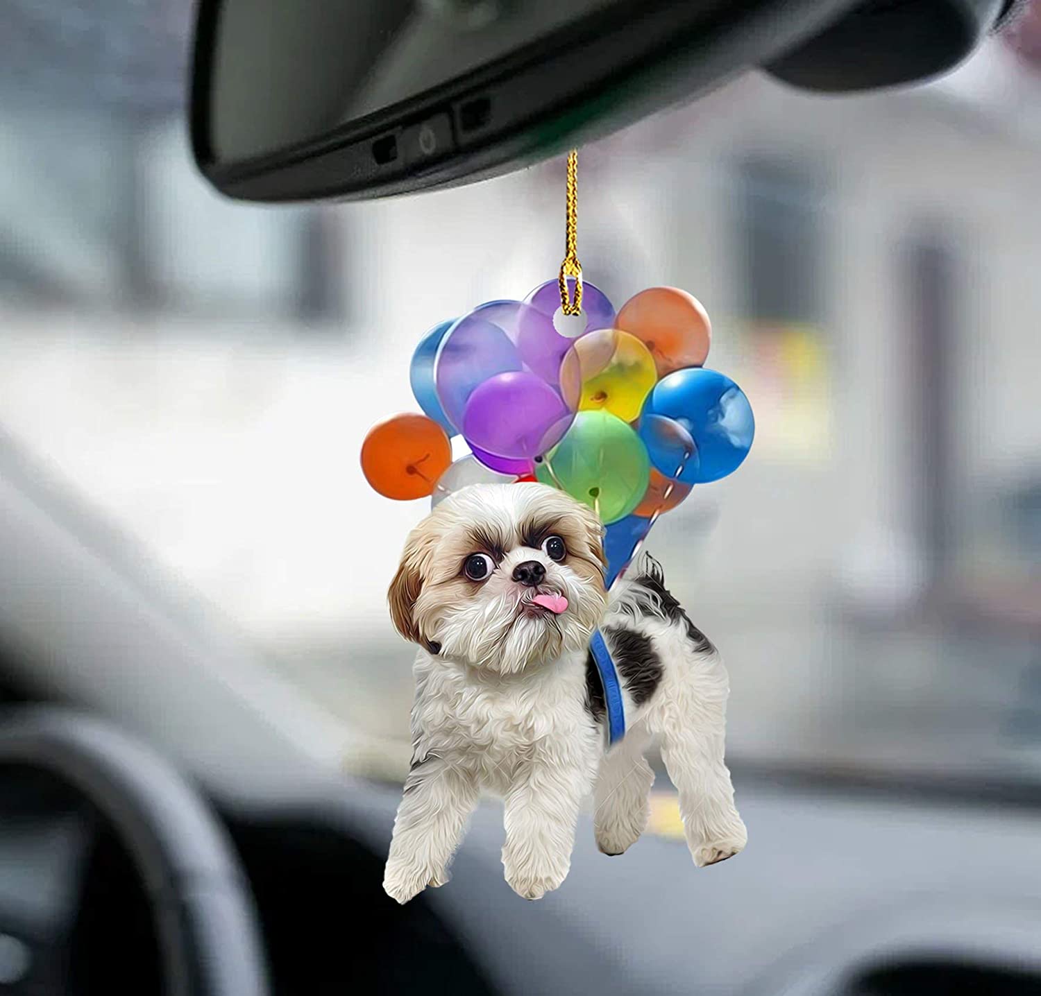Shih Tzu Dog Fly With Bubbles Car Hanging Ornament Dog Ornament Coolspod