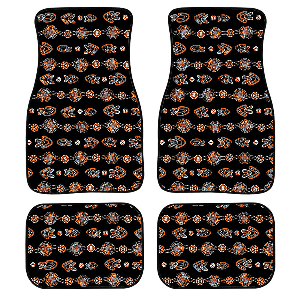 Aboriginal Boomerang Pattern Print Front And Back Car Floor Mats/ Front Car Mat