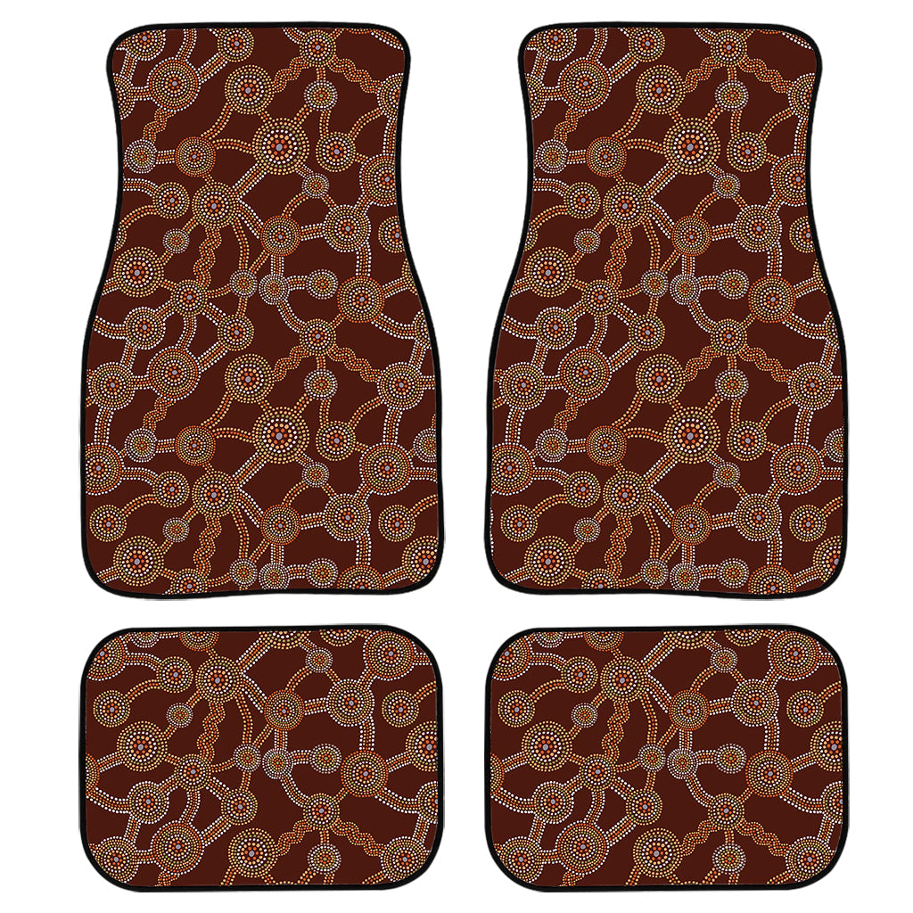 Aboriginal Indigenous Dot Pattern Print Front And Back Car Floor Mats/ Front Car Mat