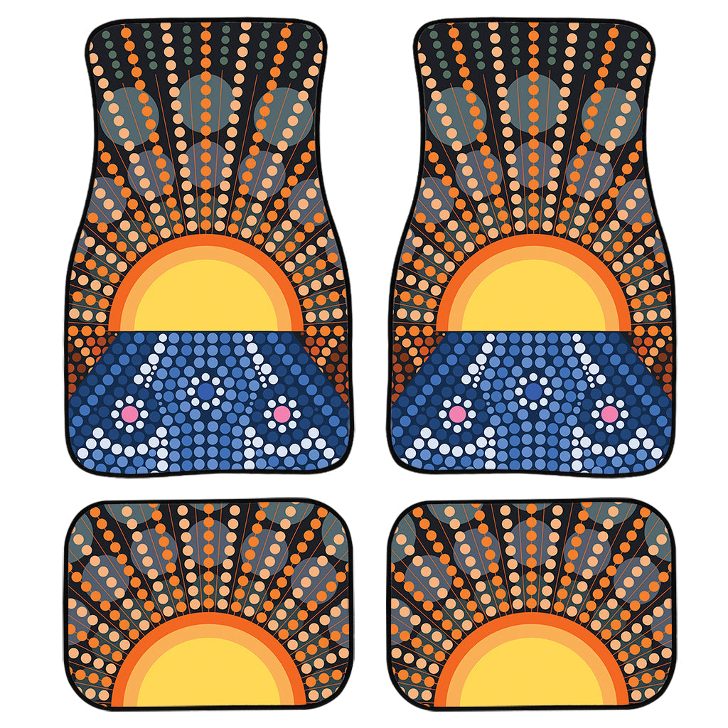 Aboriginal Indigenous Sunset Art Print Front And Back Car Floor Mats/ Front Car Mat