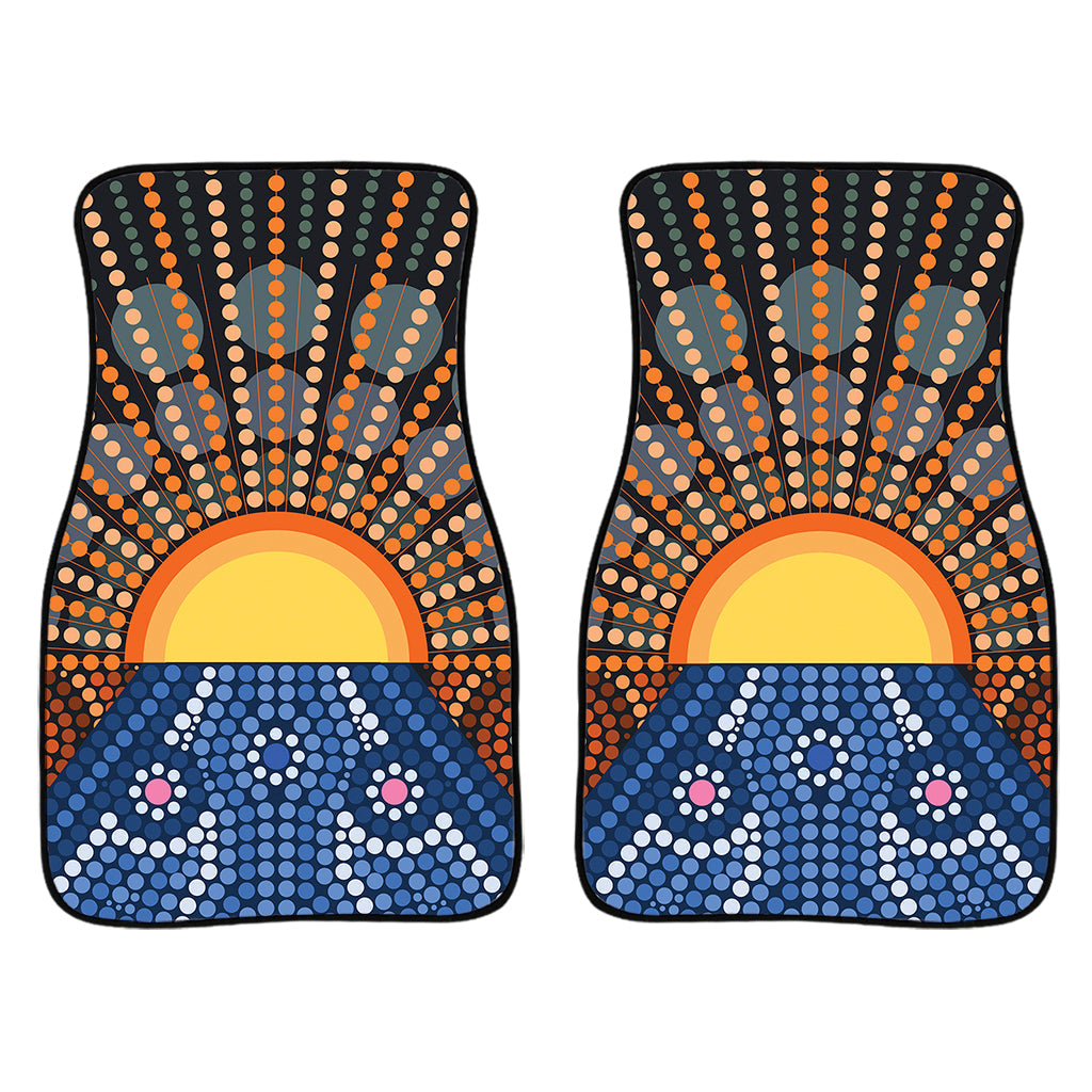 Aboriginal Indigenous Sunset Art Print Front And Back Car Floor Mats/ Front Car Mat