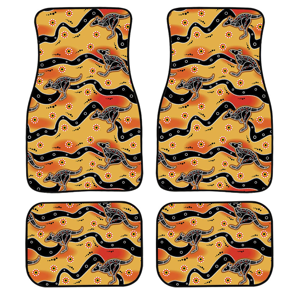 Aboriginal Kangaroo Pattern Print Front And Back Car Floor Mats/ Front Car Mat
