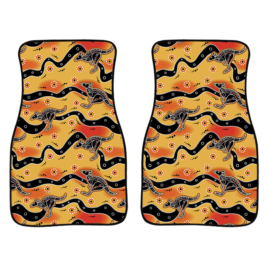 Aboriginal Kangaroo Pattern Print Front And Back Car Floor Mats/ Front Car Mat