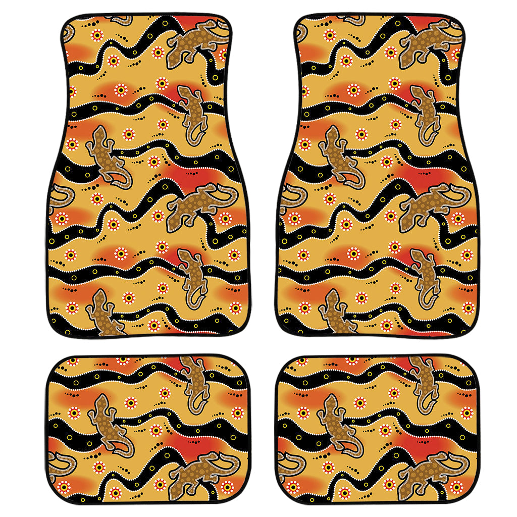 Aboriginal Lizard Pattern Print Front And Back Car Floor Mats/ Front Car Mat