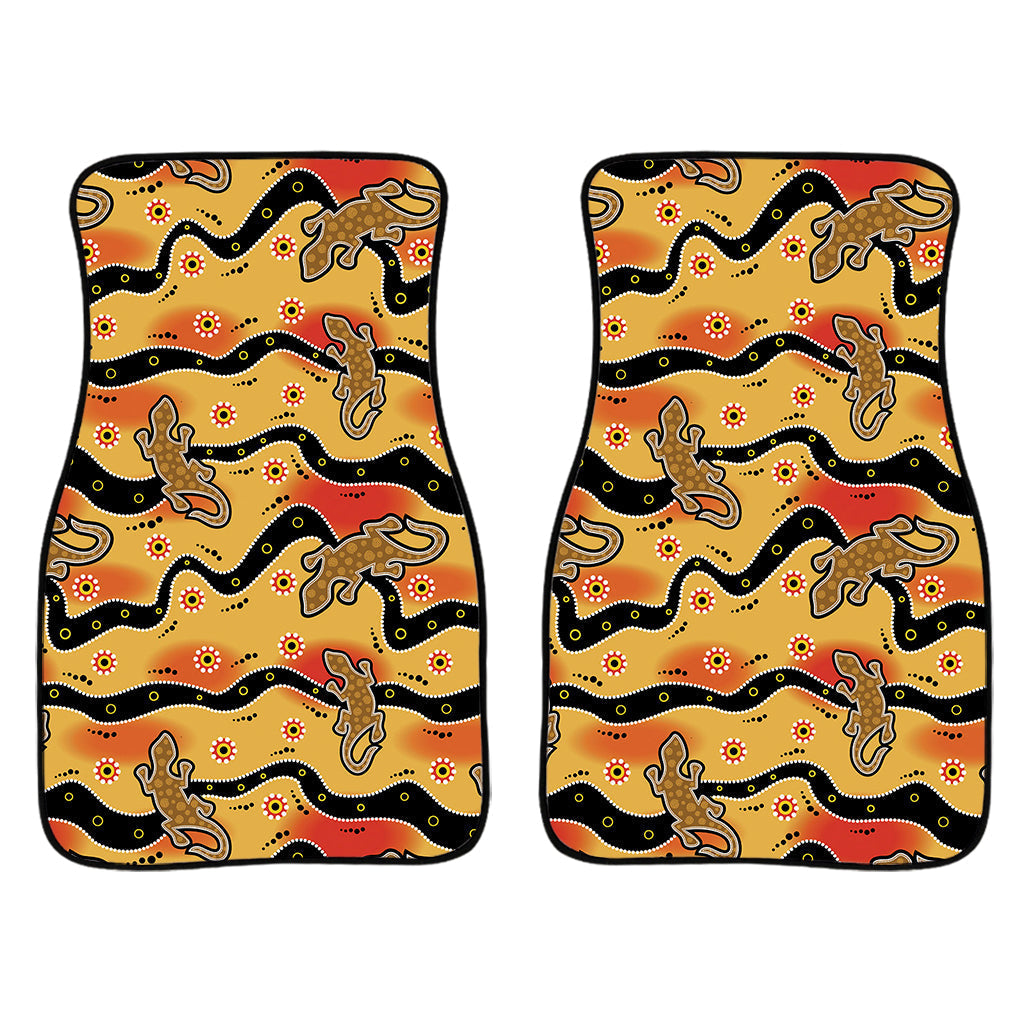 Aboriginal Lizard Pattern Print Front And Back Car Floor Mats/ Front Car Mat