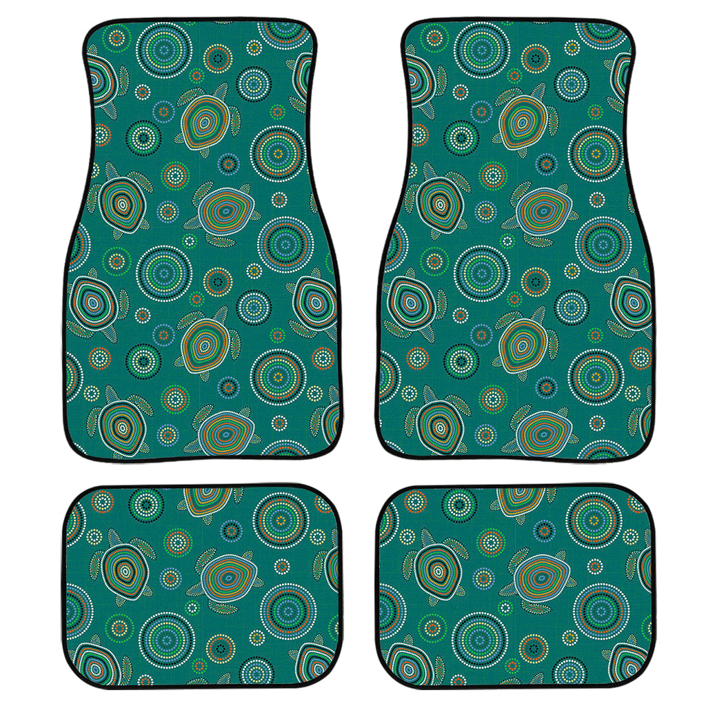 Aboriginal Sea Turtle Pattern Print Front And Back Car Floor Mats/ Front Car Mat