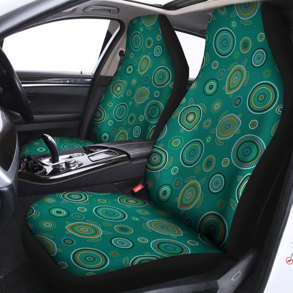 Aboriginal Sea Turtle Pattern Print Universal Fit Car Seat Covers