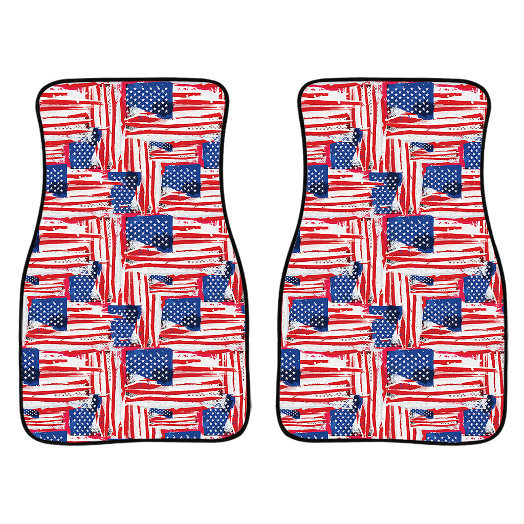 Abstract American Flag Print Front And Back Car Floor Mats/ Front Car Mat