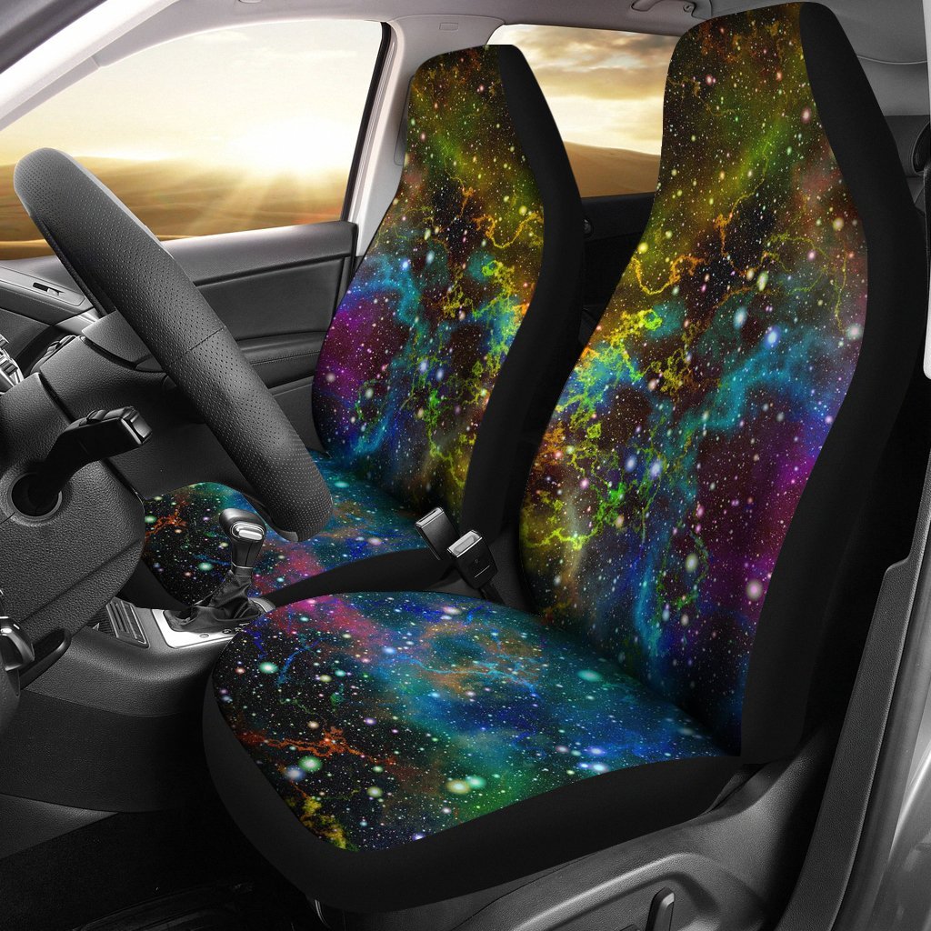 Abstract Colorful Galaxy Space Print Universal Fit Car Seat Covers
