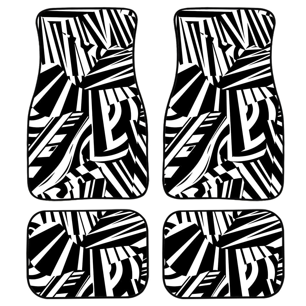 Abstract Dazzle Pattern Print Front And Back Car Floor Mats/ Front Car Mat