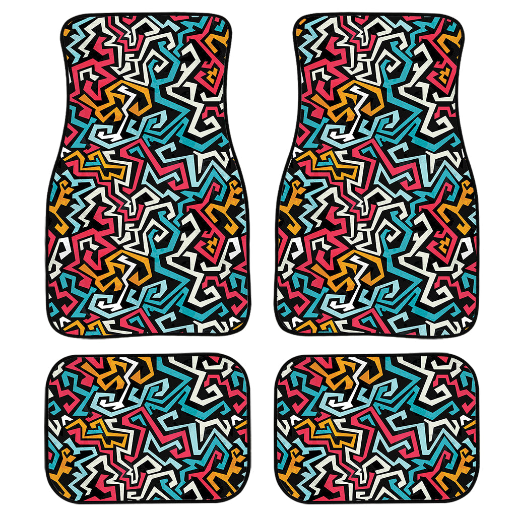 Abstract Funky Pattern Print Front And Back Car Floor Mats/ Front Car Mat