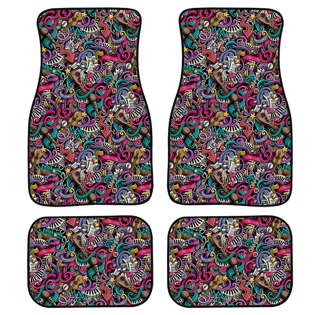 Abstract Music Pattern Print Front And Back Car Floor Mats/ Front Car Mat