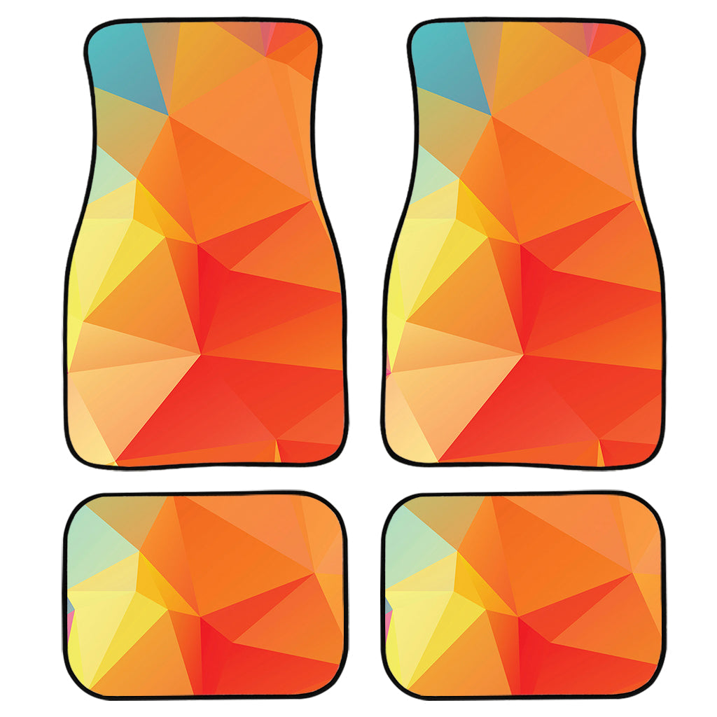 Abstract Polygonal Geometric Print Front And Back Car Floor Mats/ Front Car Mat