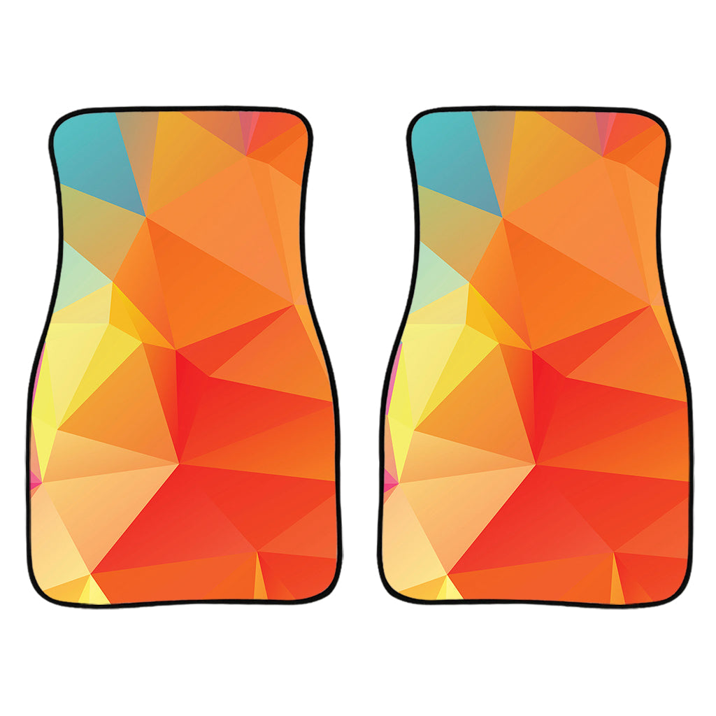 Abstract Polygonal Geometric Print Front And Back Car Floor Mats/ Front Car Mat