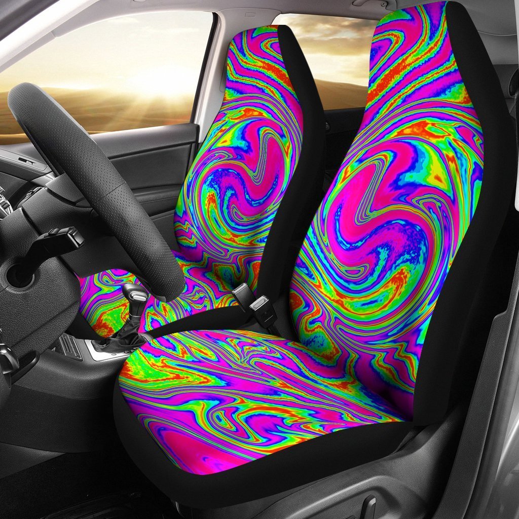 Abstract Psychedelic Liquid Trippy Print Universal Fit Car Seat Covers