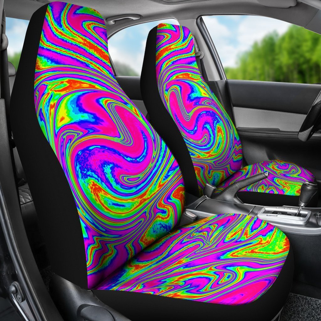 Abstract Psychedelic Liquid Trippy Print Universal Fit Car Seat Covers