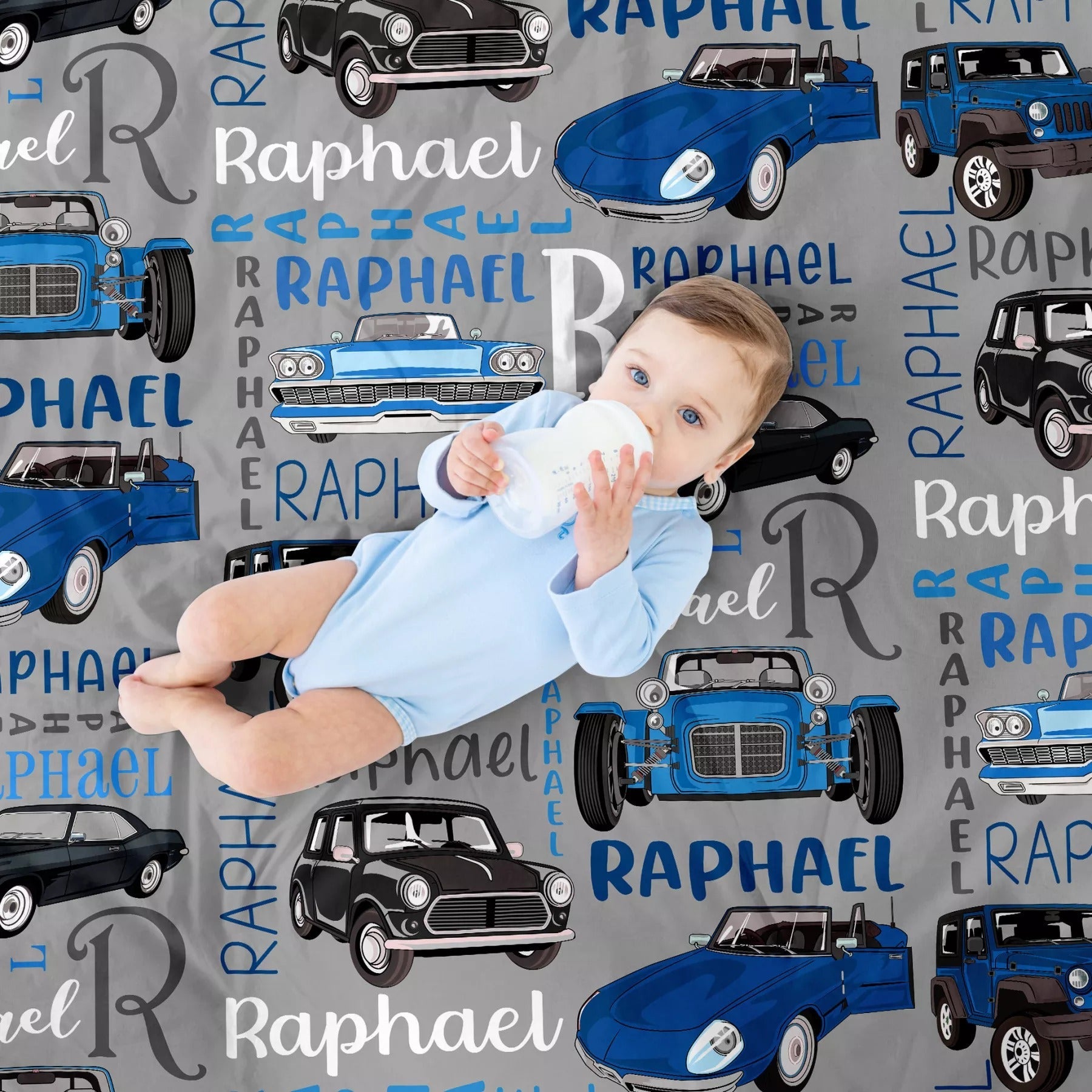 Customized With Name Baby Car Blanket Soft Cozy Car Print On Blanket For Him Her