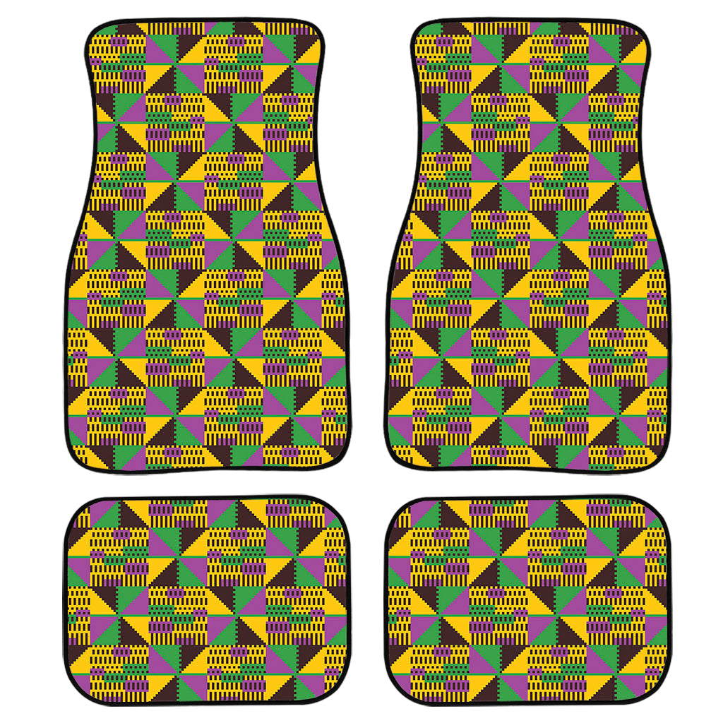 African Kente Pattern Print Front And Back Car Floor Mats/ Front Car Mat