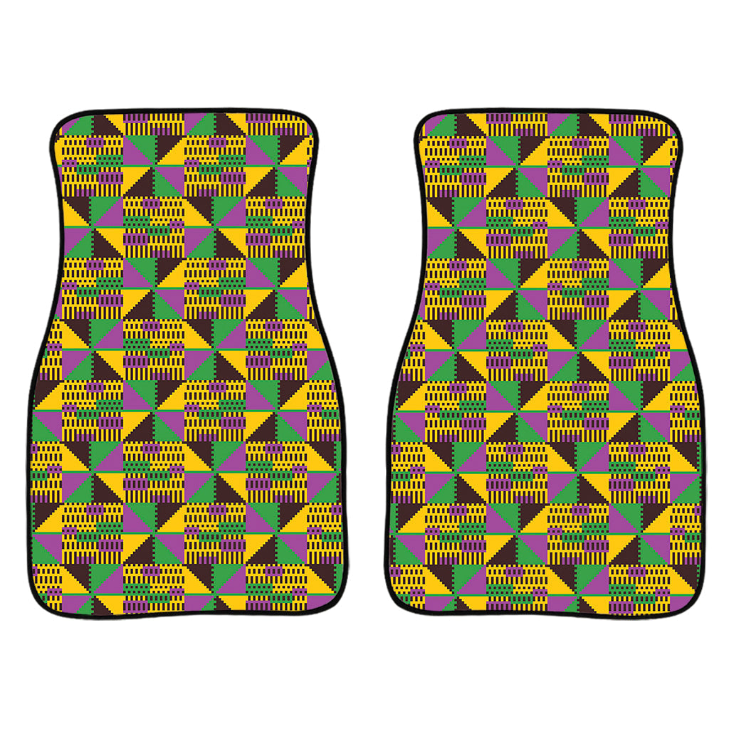 African Kente Pattern Print Front And Back Car Floor Mats/ Front Car Mat
