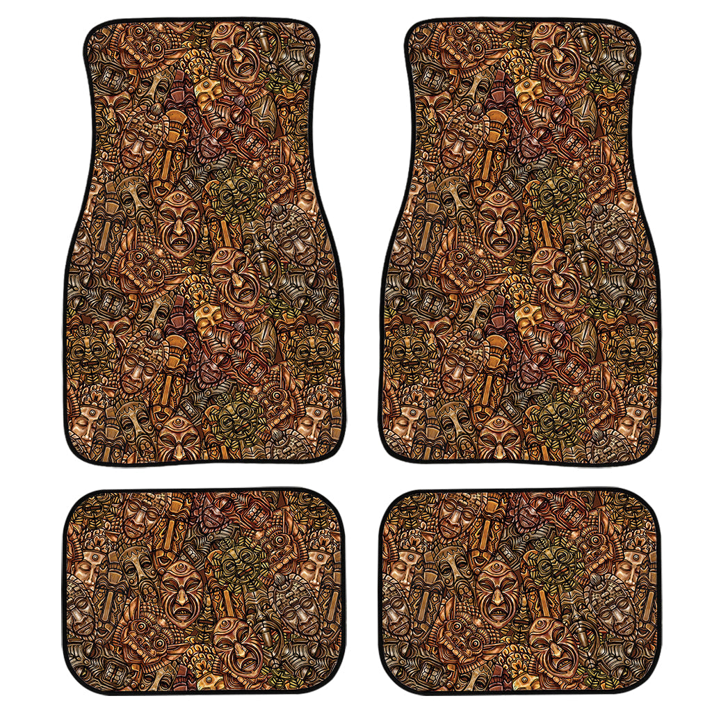 African Totem Pattern Print Front And Back Car Floor Mats/ Front Car Mat