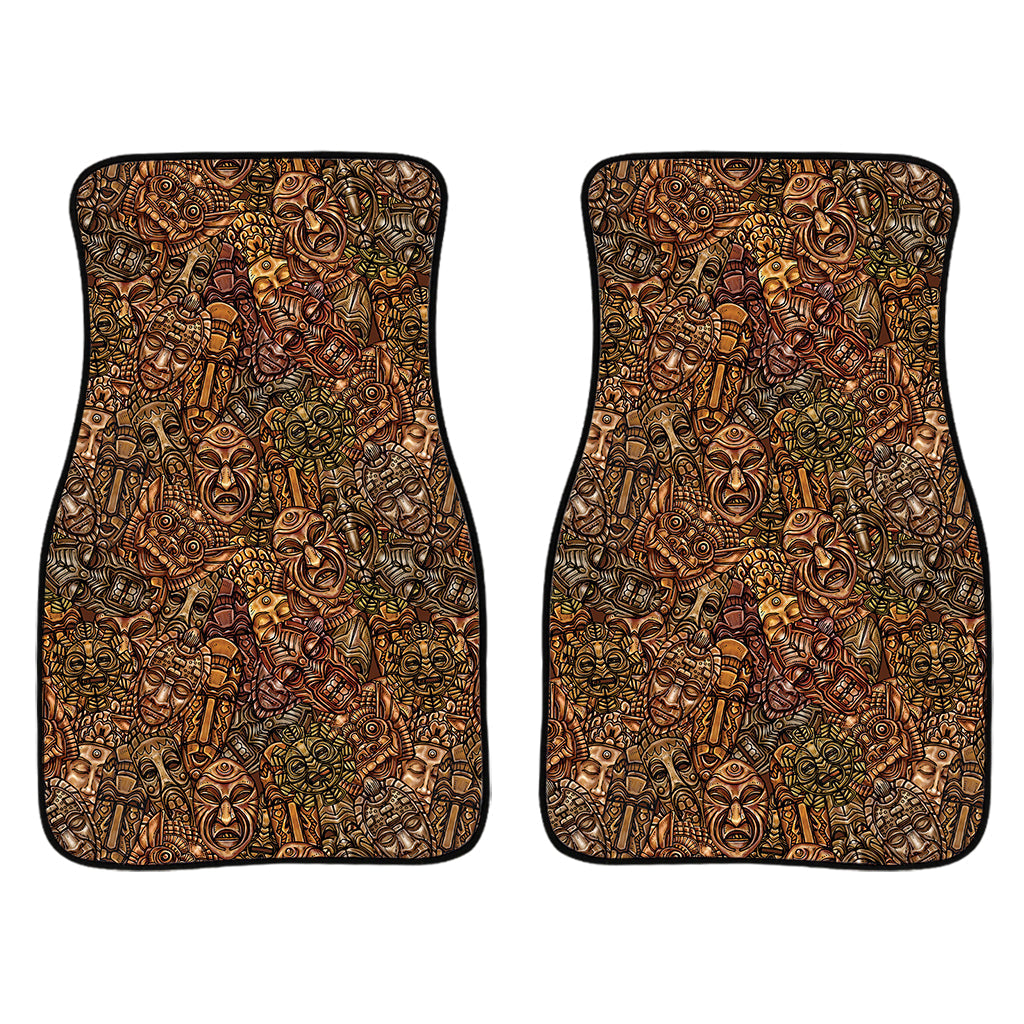 African Totem Pattern Print Front And Back Car Floor Mats/ Front Car Mat