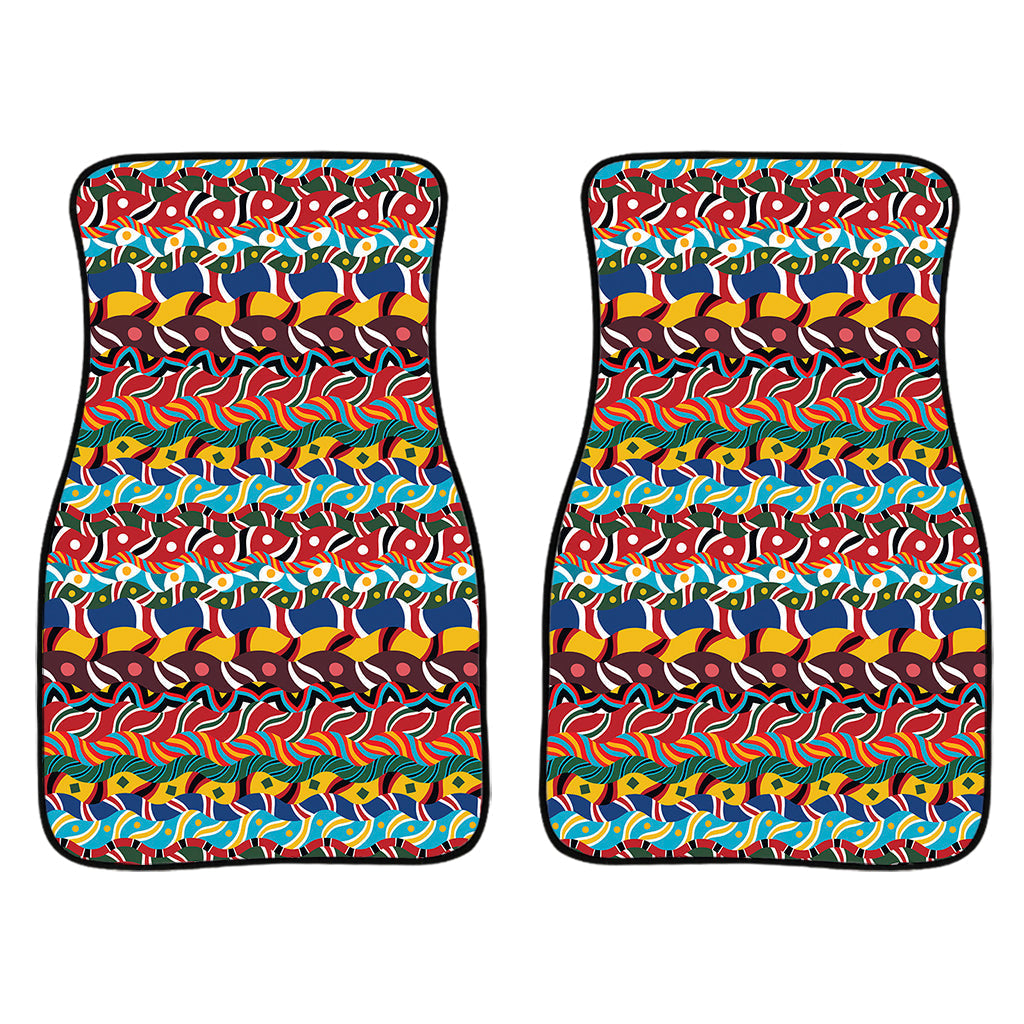 Afro African Ethnic Pattern Print Front And Back Car Floor Mats/ Front Car Mat
