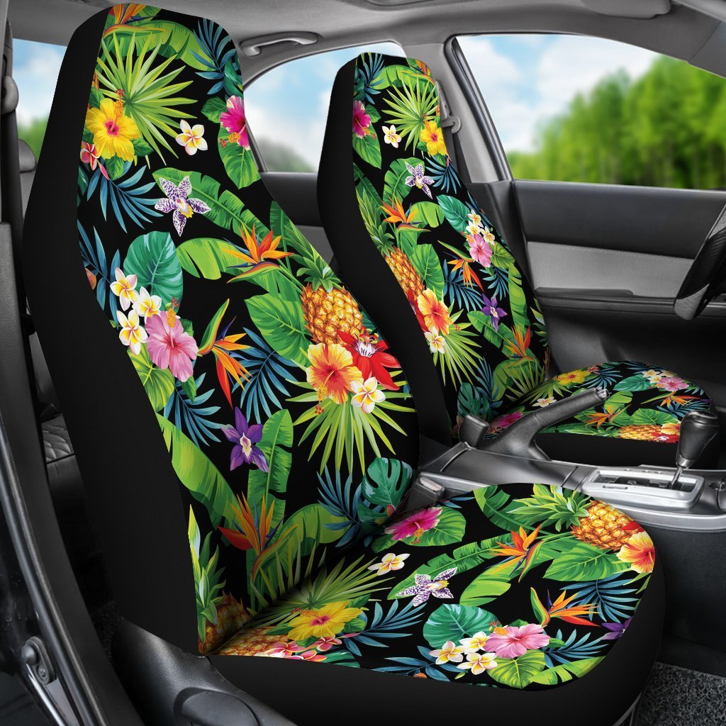 Summer Seat Cover For Car/ Aloha Hawaiian Tropical Pattern Print Universal Fit Car Seat Covers