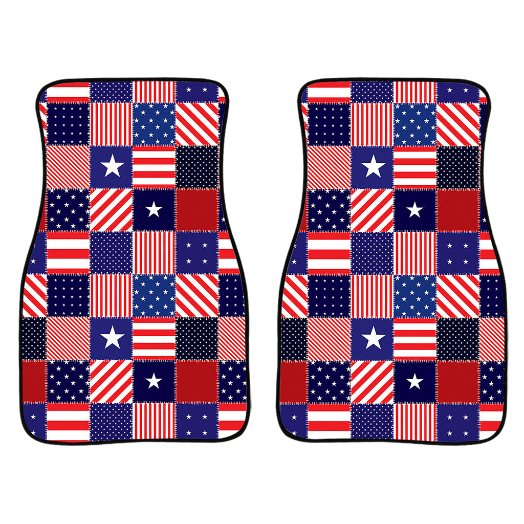 American Patriotic Patchwork Print Front And Back Car Floor Mats/ Front Car Mat