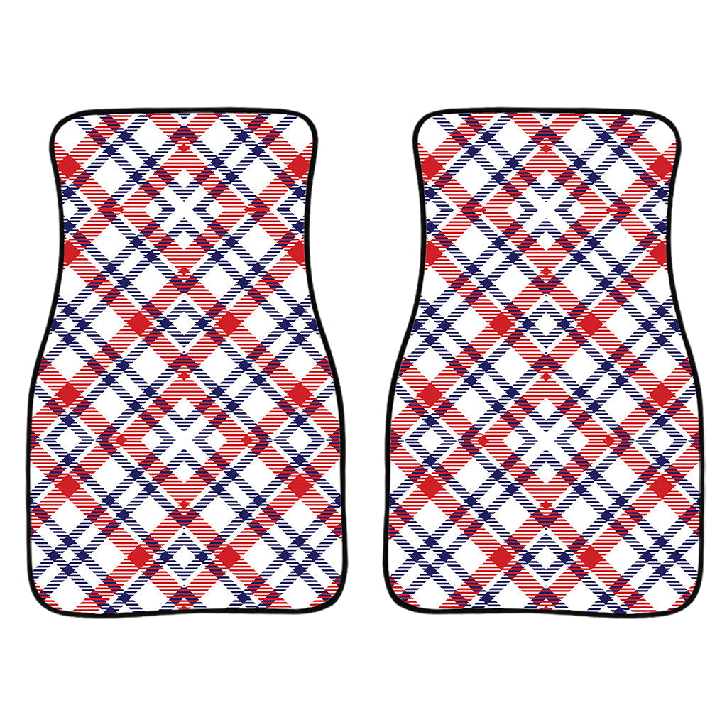 American Plaid Pattern Print Front And Back Car Floor Mats/ Front Car Mat