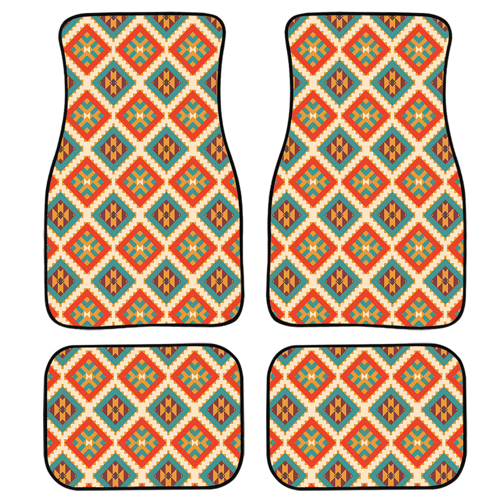 Ancient Geometric Navajo Print Front And Back Car Floor Mats/ Front Car Mat
