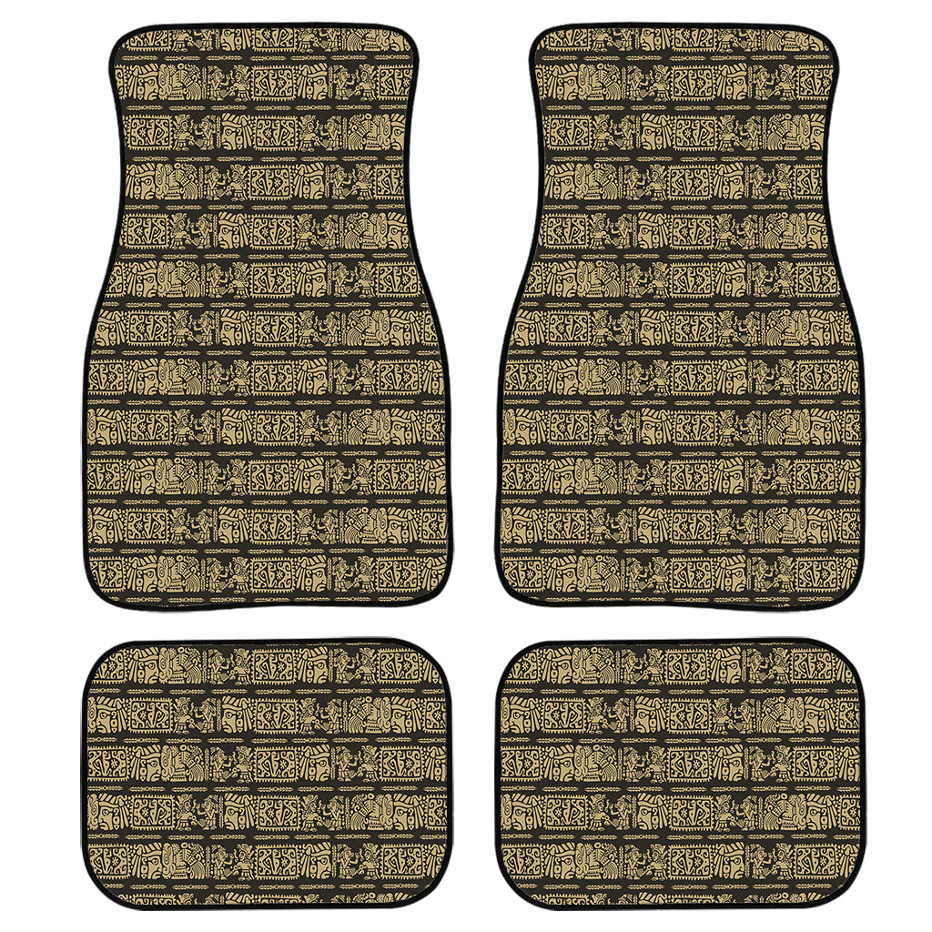 Ancient Maya Pattern Print Front And Back Car Floor Mats/ Front Car Mat