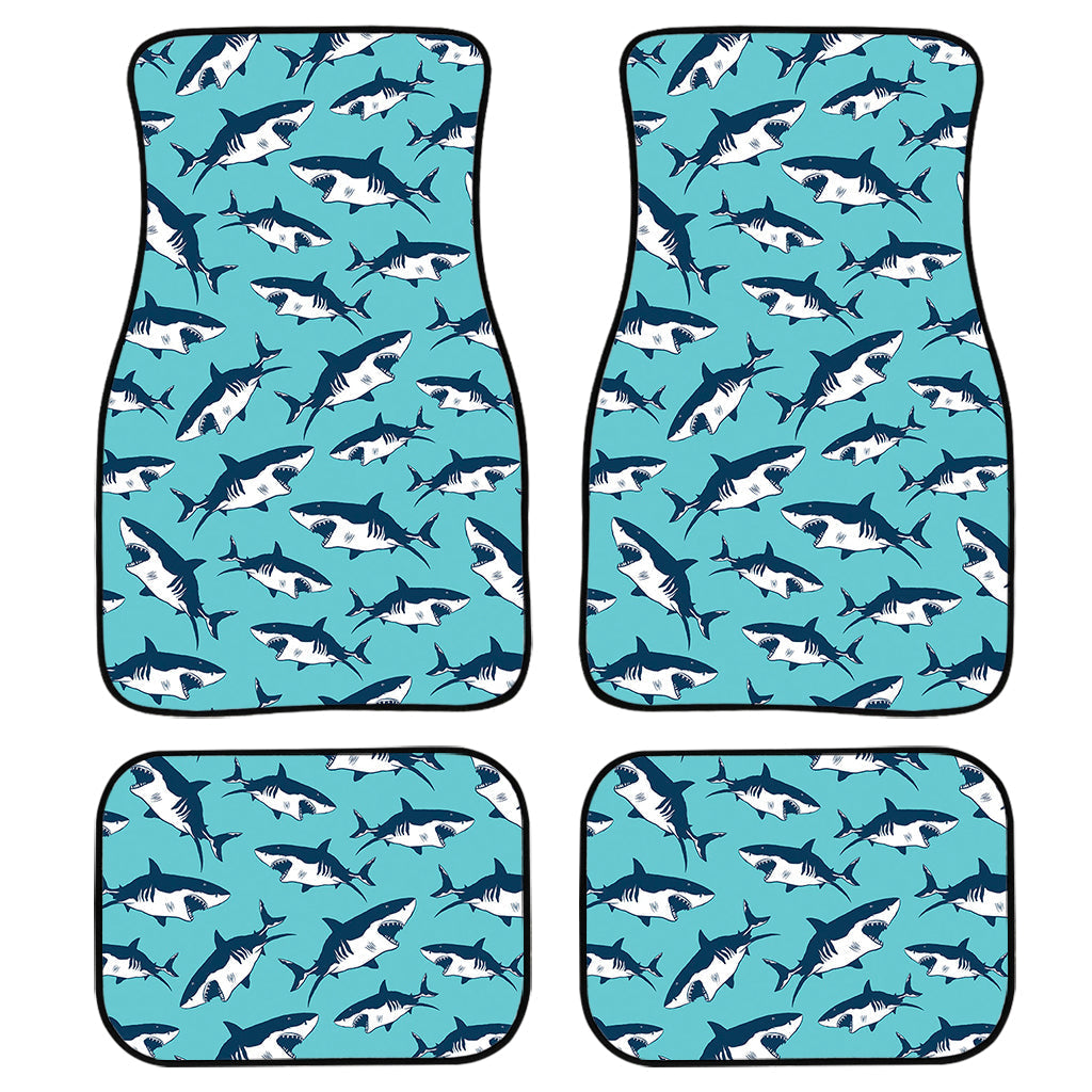 Angry Shark Pattern Print Front And Back Car Floor Mats/ Front Car Mat