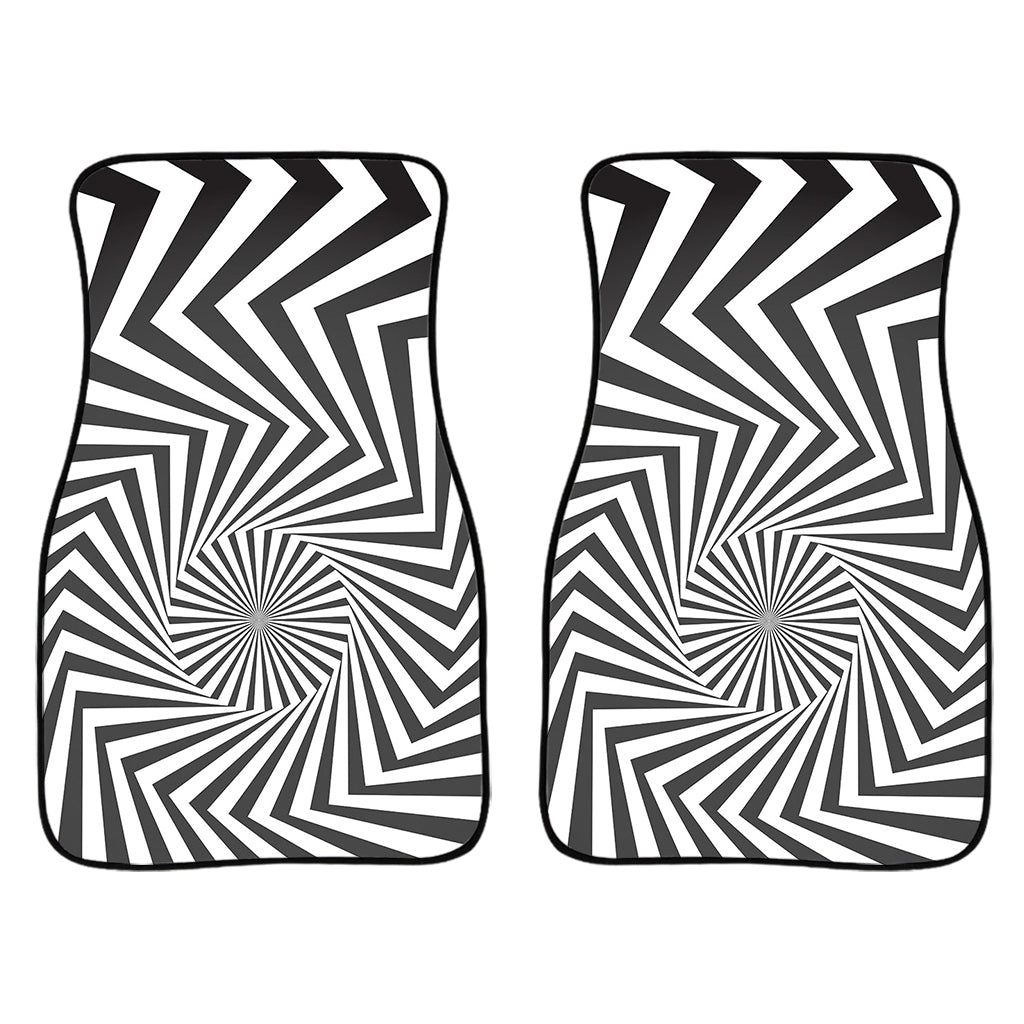 Angular Swirl Motion Illusion Print Front And Back Car Floor Mats/ Front Car Mat