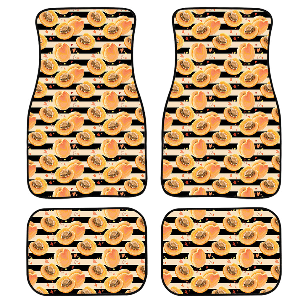 Apricot Fruit Striped Pattern Print Front And Back Car Floor Mats/ Front Car Mat