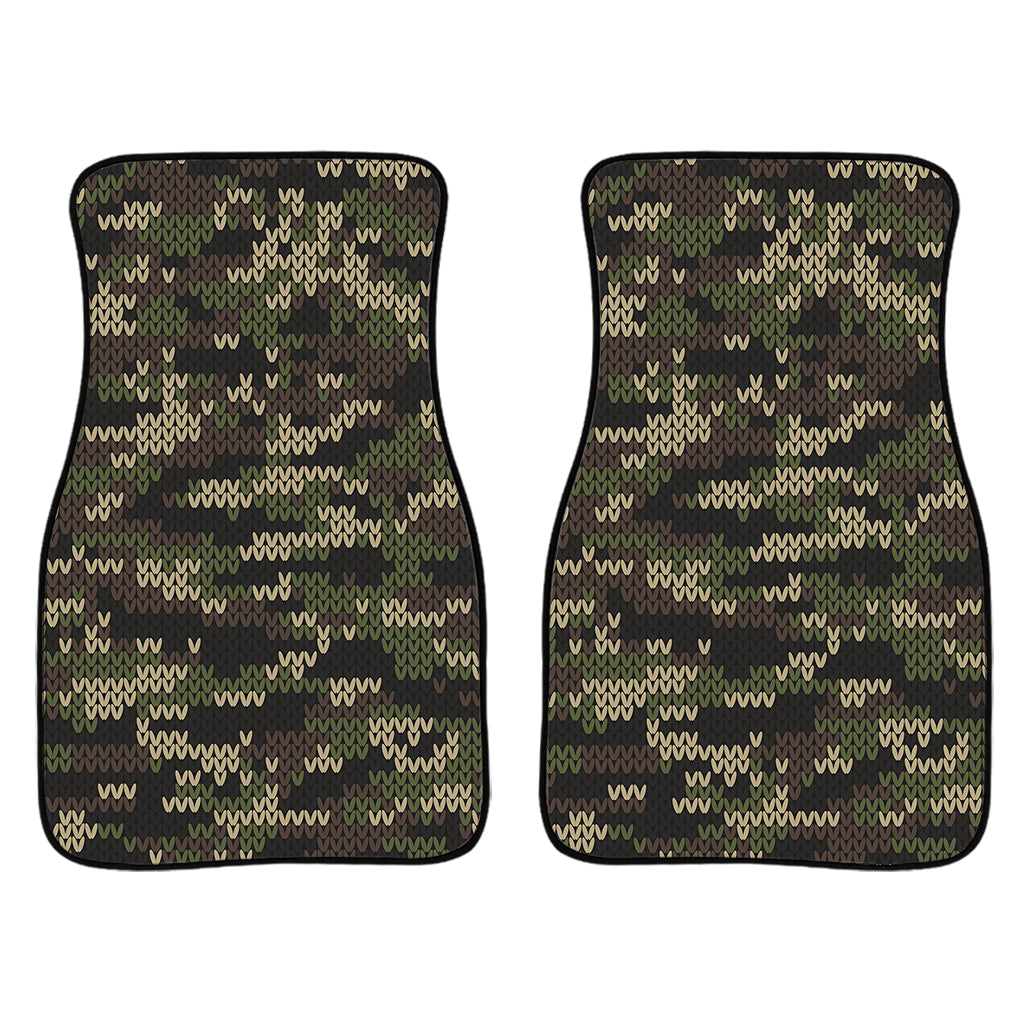 Army Camouflage Knitted Pattern Print Front And Back Car Floor Mats/ Front Car Mat