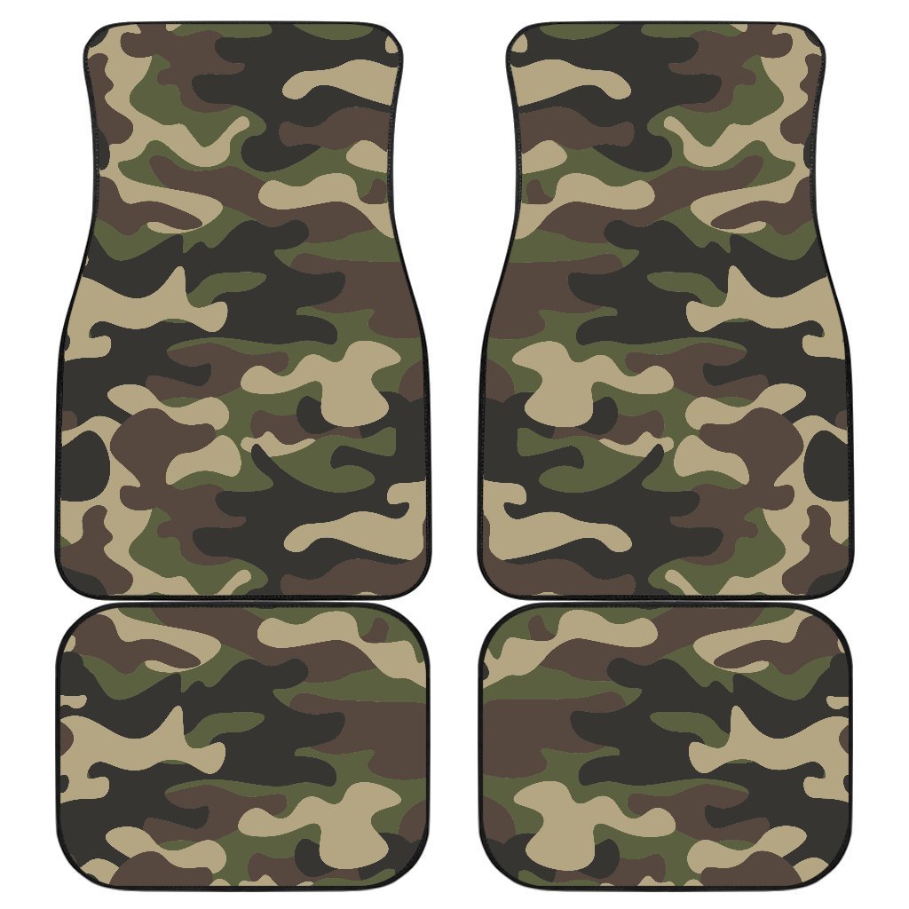 Army Green Camouflage Print Front And Back Car Floor Mats/ Front Car Mat