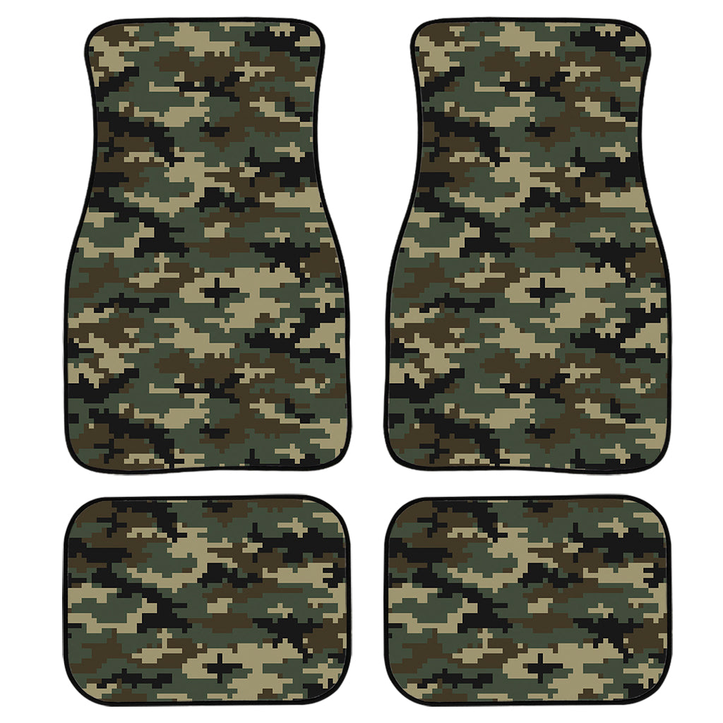 Army Green Digital Camo Pattern Print Front And Back Car Floor Mats/ Front Car Mat