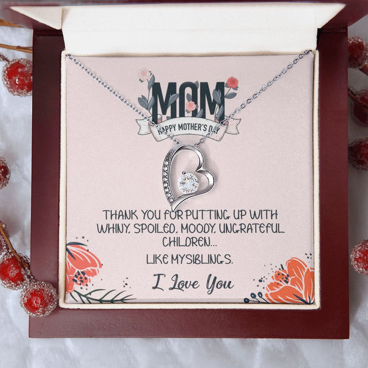 To my Mom Floral Forever Love Necklace/ Happy Mother Day/ Gift for Mom/ Mom Jewelry