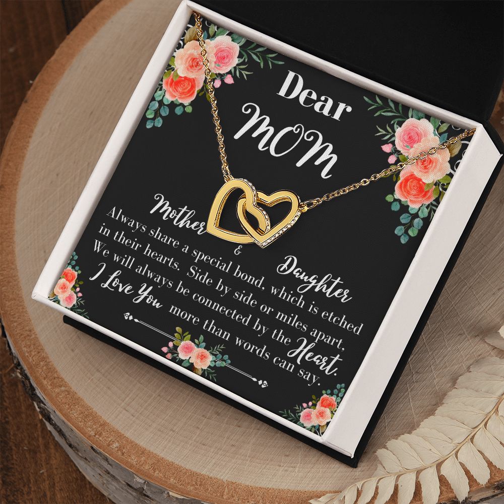Dear Mom Floral Interlocking Necklace/ Meaningful Gift for Mom from Daughter/ Mother