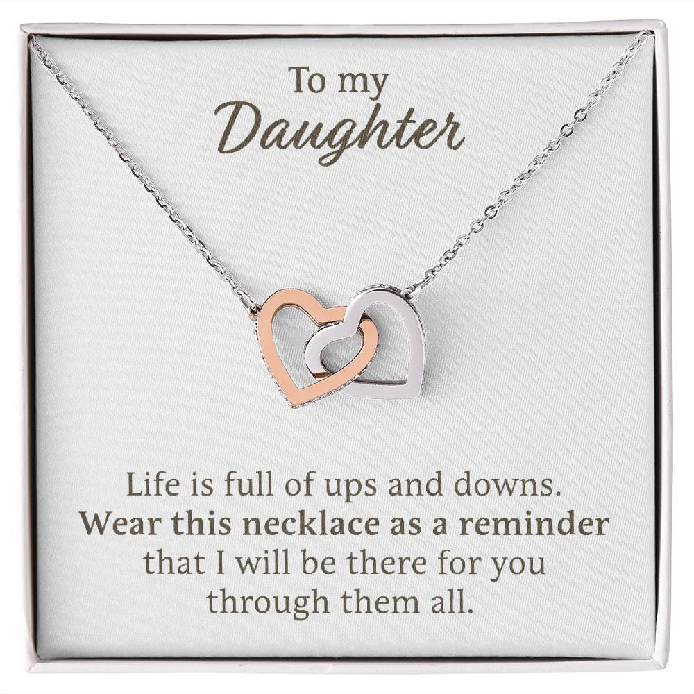 Daughter Necklace/ Best Necklace for Daughter/ Gift for Daughter/ Interlocking Hearts Necklace