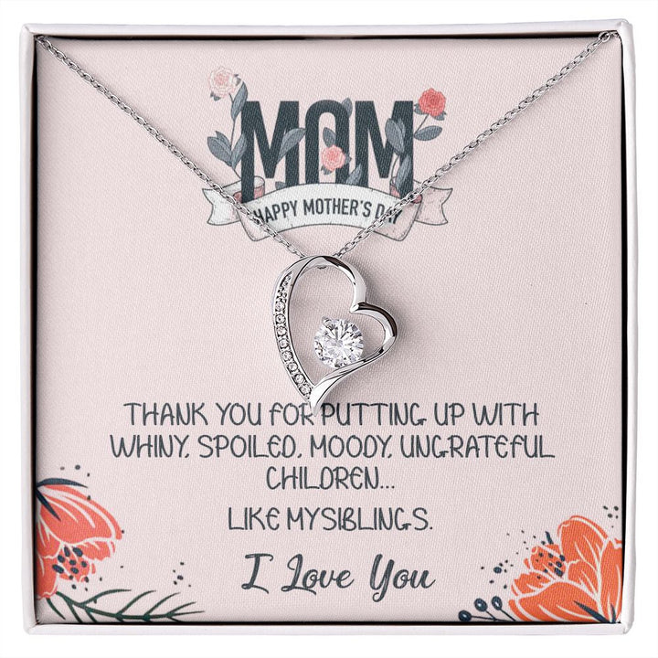 To my Mom Floral Forever Love Necklace/ Happy Mother Day/ Gift for Mom/ Mom Jewelry
