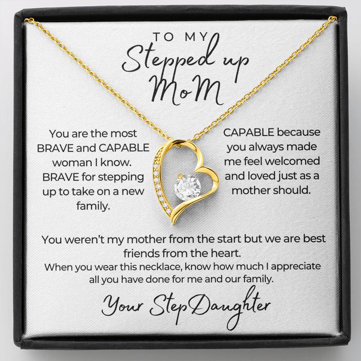 To My Stepped up Mom Forever Love Necklace/ Gorgeous Necklace for StepMom from StepDaughter/ Birthday Gift/ Mother''s Day Gift