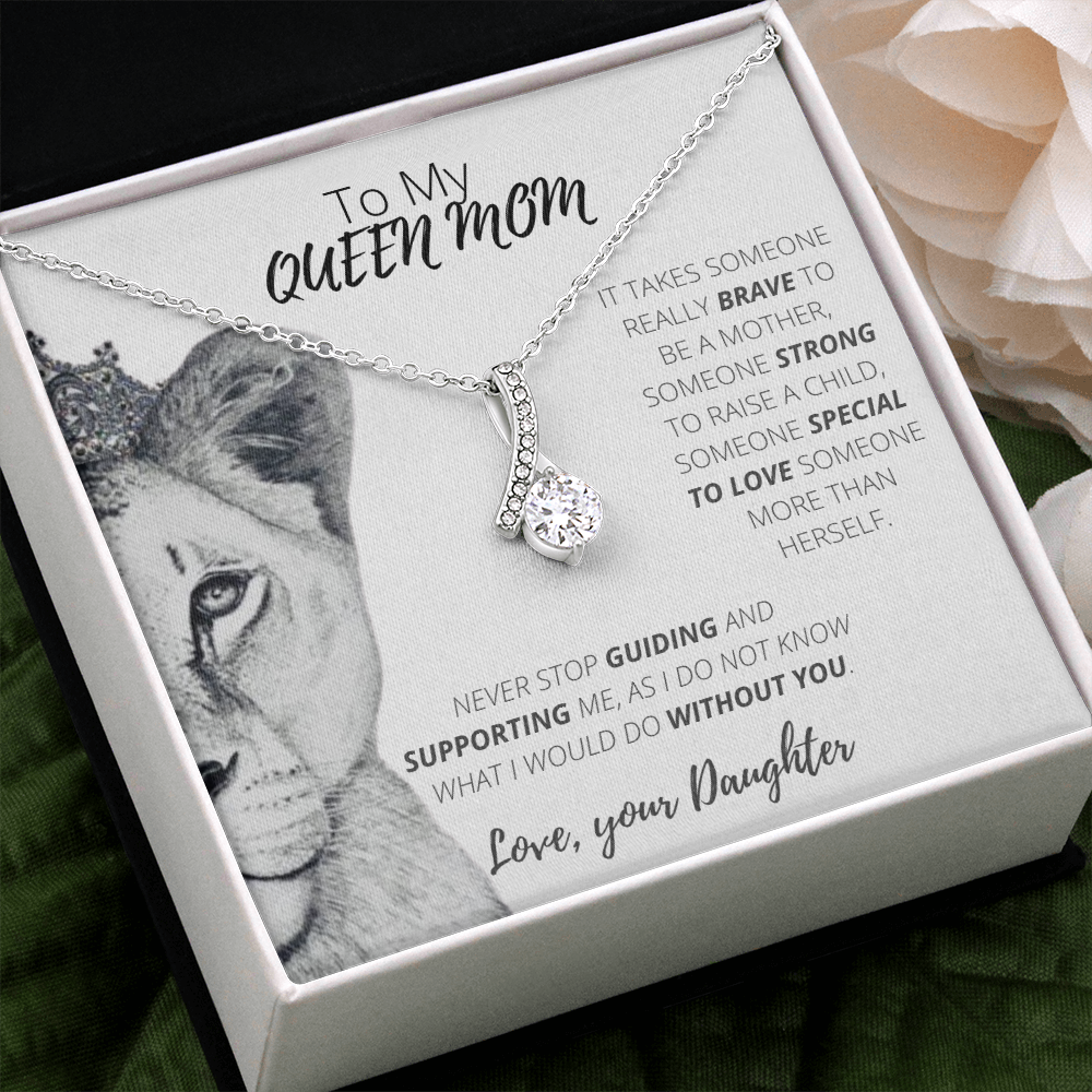 To My Queen Mom Alluring Necklace/ Gift for Mom from Daughter/ Mother''s Day Gift/ Birthday Gift/ Anniversary Necklace