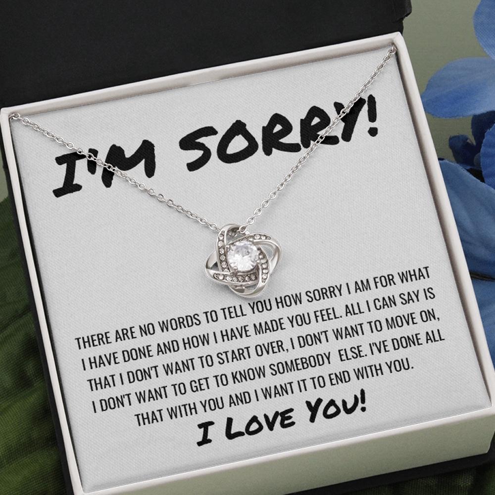 Gift for Wife/ Gift For Girlfriend/ Apology Necklace - I''m Sorry/ I Love You/ Necklace for Women/ Love Knot Necklace