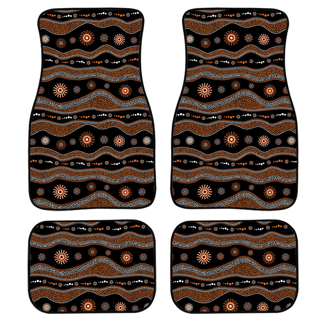 Australian Aboriginal Art Pattern Print Front And Back Car Floor Mats/ Front Car Mat