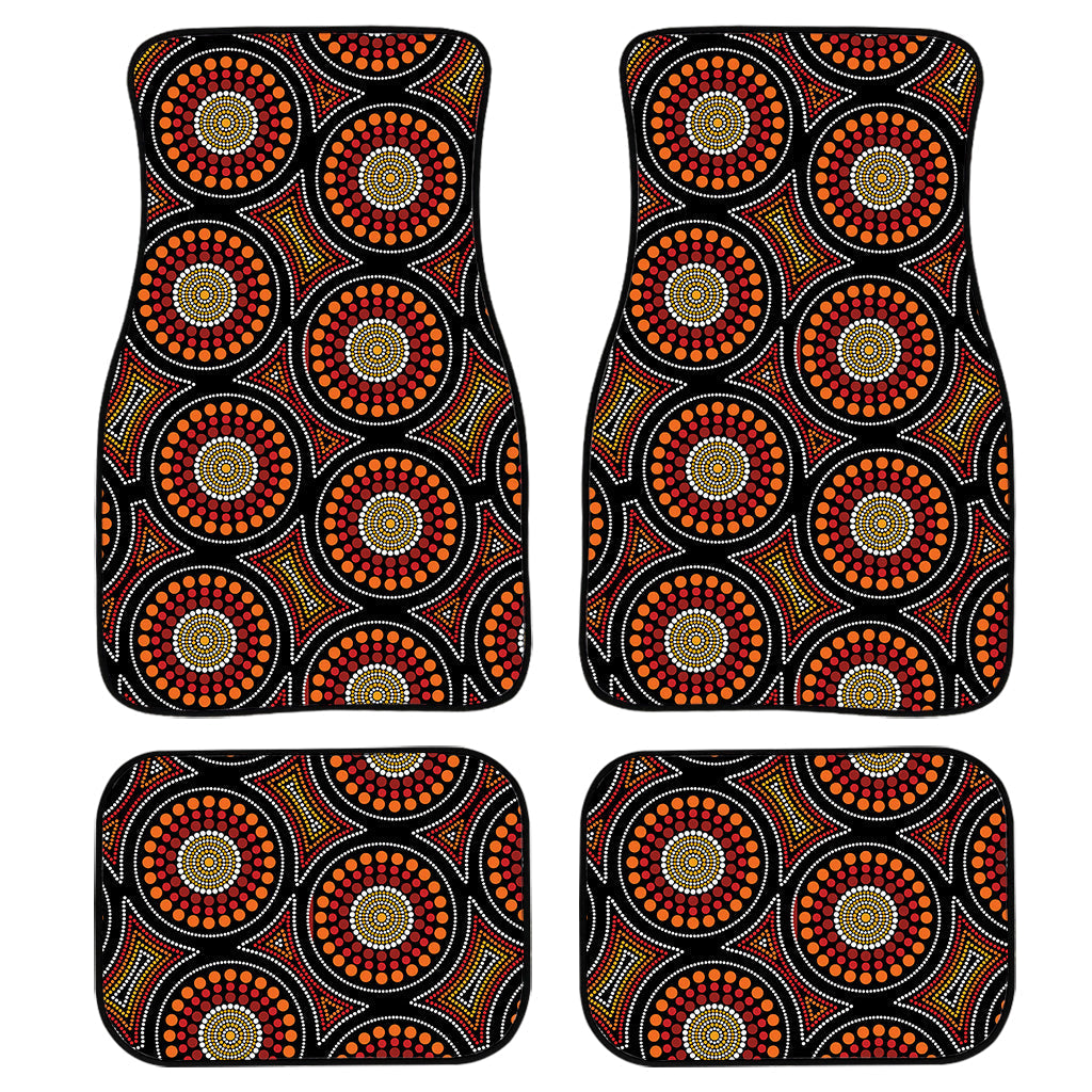 Australian Aboriginal Dot Pattern Print Front And Back Car Floor Mats/ Front Car Mat