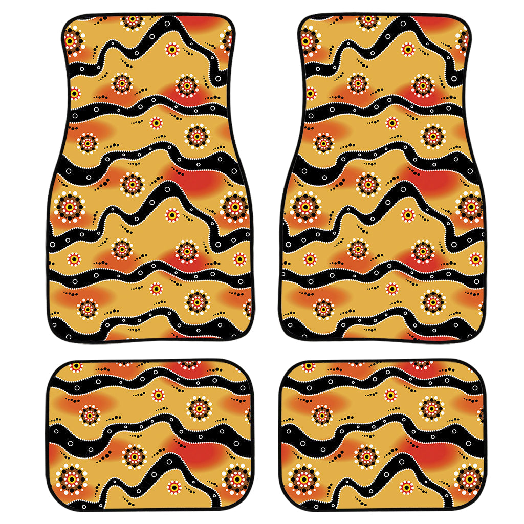Australian Aboriginal Pattern Print Front And Back Car Floor Mats/ Front Car Mat